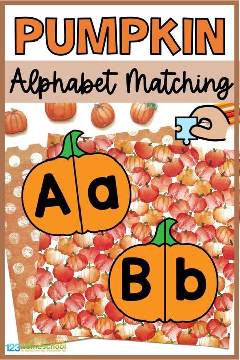 Fun with Pumpkin Letter Matching Printables - Fall Activity for Kindergarten! Fall Alphabet Activities, Letter Centers, Activity For Kindergarten, Fall Activity, Alphabet Matching, Fun Fall Activities, Lowercase Alphabet, Letter Matching, Foundational Skills