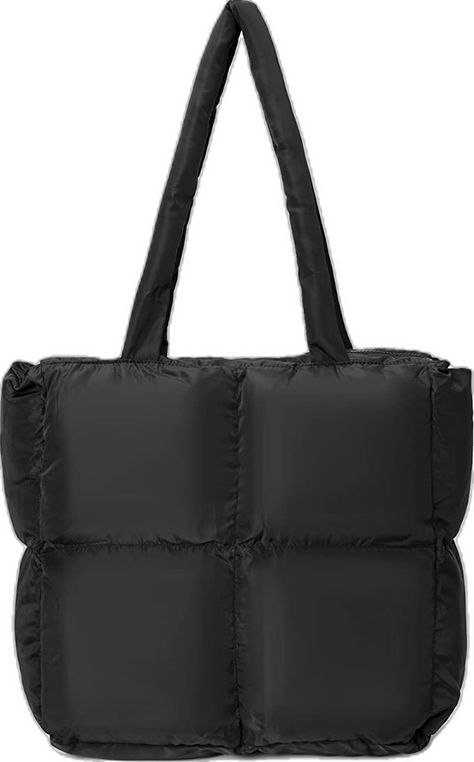 Winter Handbag, Puffer Tote Bag, Winter Handbags, Handbags For School, Long Puffer, Black Puffer, Large Shoulder Bags, Black Tote, Small Purse