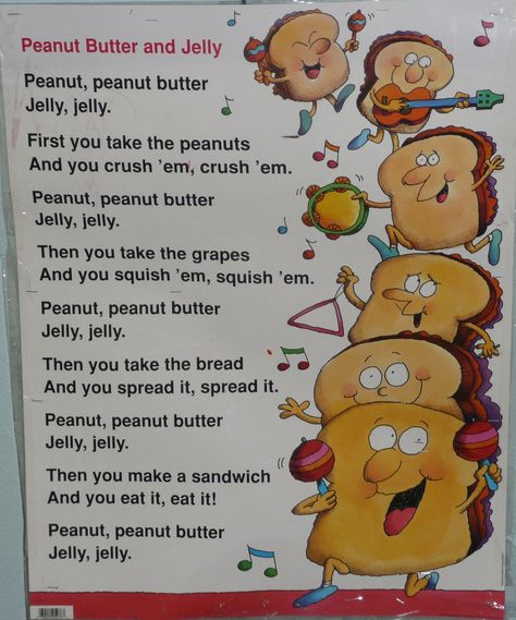 Peanut Butter And Jelly Craft Preschool, Preschool Songs About Food, Picnic Songs For Preschoolers, Food Songs For Preschool, Pre K Songs, Picnic Songs, Circle Songs, Preschool Food, Transition Activities