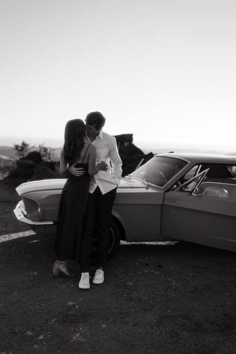 Vintage Car Elopement, Car Couple Photoshoot, Car Couple, Car Shots, Classy Engagement Photos, Vintage Engagement Photos, Anniversary Shoot, Oh My Love, Couple Photoshoot