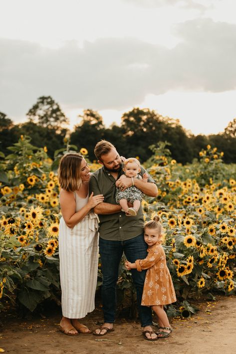 Sunflower Field Family Photoshoot Outfits, Sunflower Farm Photoshoot Family, Sunflower Family Photoshoot Outfits, Sunflowers Family Photoshoot, Outfits For Sunflower Field Pictures Family, Sunflower Family Photo Shoot, Family Sunflower Photos, Family Photos With Sunflowers, Sunflower Minis Photography