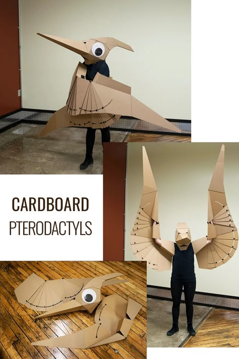 Pterodattilo in cartone da indossare Pterodactyl Craft, Wearable Cardboard, Pterodactyl Costume, Giant Googly Eyes, Halloween Zoo, Cardboard Construction, Dinosaur Projects, Elementary Stem Activities, Cardboard Costume