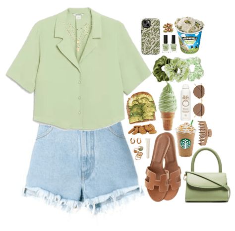 Pistachio Color Outfit, Pistachio Clothes, Ice Cream Date Outfit Casual, Cute Ice Cream Date Outfits, Pistachio Green Outfit, Pistachio Ice Cream Dessert, Pistachio Outfit, Ice Cream Inspired Outfit, Ice Cream Date Outfit