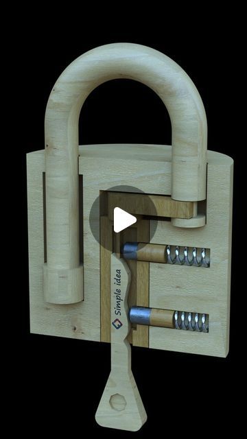 Simple idea on Instagram: "How padlocks work
Simple padlocks are shown in a simple 3D view.
Note: I am not the author of the idea, I just demonstrated it in 3D. The author of the idea: PEOPLE (NATION).
Everyone knows that any mechanical lock can be opened.
#simpleidea #mechanical #podlock #lock" Locking Mechanism Design Ideas, Wooden Lock, Everyone Knows, Woodworking, Canning, Instagram, Design