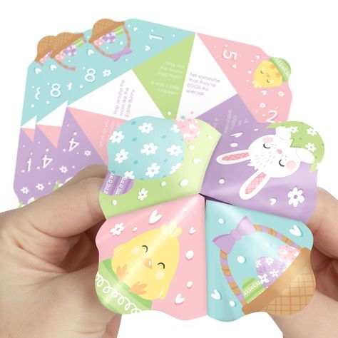 Big Dot of Happiness Spring Easter Bunny - Happy Easter Party Cootie Catcher Game - Jokes and Challenges Fortune Tellers - Set of 12 | Michaels Fortune Teller Game, Origami Fortune Teller, Simple Paper Flower, Cootie Catcher, Fortune Tellers, Bunny Party, Party Kits, Diy Origami, Big Dot Of Happiness