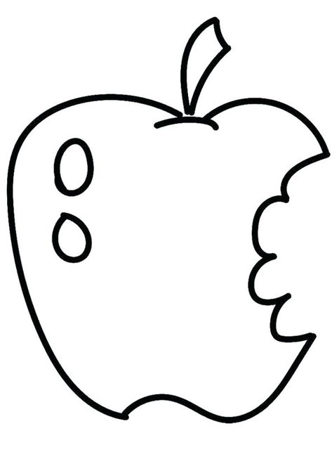 Apple Pattern Printable, Half Eaten Apple, Thema Fruit, Fruits Coloring Pages, Fruit Coloring Pages, Apple Coloring, Future Teacher, Coloring Pages For Kids, Cartoon Drawings