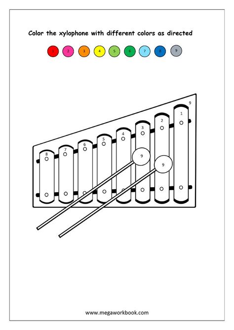 Music Worksheets For Kids Printables, Preschool Music Theme, Color By Number Coloring Pages, Tempo Music, Number Coloring Pages, Music Activities For Kids, Color Music, Pre K Worksheets, Music Class Activities