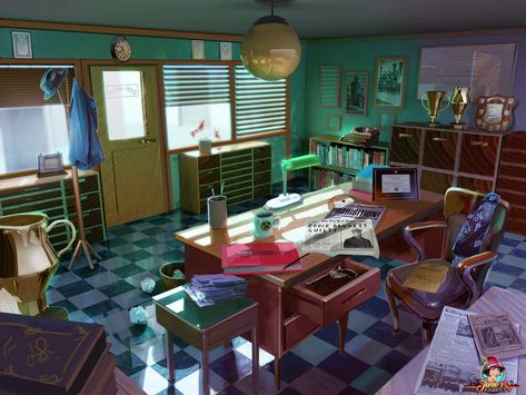 Detective Office, Office Concept, Hidden Object Game, Hidden Object Games, Night Circus, Hidden Objects, Back Art, A Concept, Visual Development