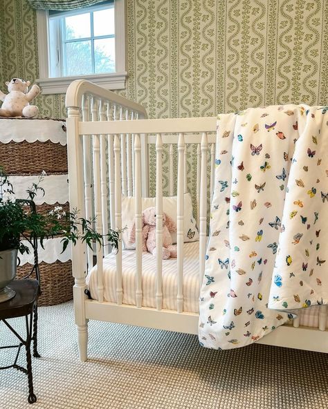 Beautiful nursery designed by @coco.on.fifth cozy and comfortable. 💜 New Orleans Nursery, Louisiana Nursery Theme, Purple Crib, Purple Crib Bedding, Lilac Crib Bedding Set, Beautiful Nursery, Nursery Design, New Orleans, Coco