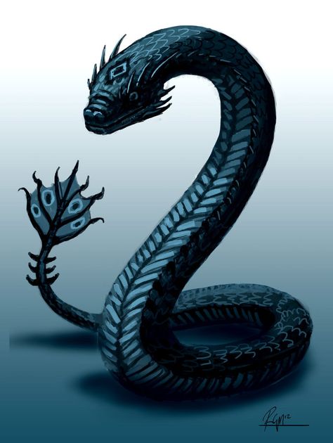 SDJ - Basilisk by RGMontgomery.deviantart.com on @DeviantArt Snake Mythology, Snake Monster, Snake Dragon, Beast Creature, Snake Art, Ark Survival Evolved, Books For Moms, Fantasy Beasts, Legendary Creature