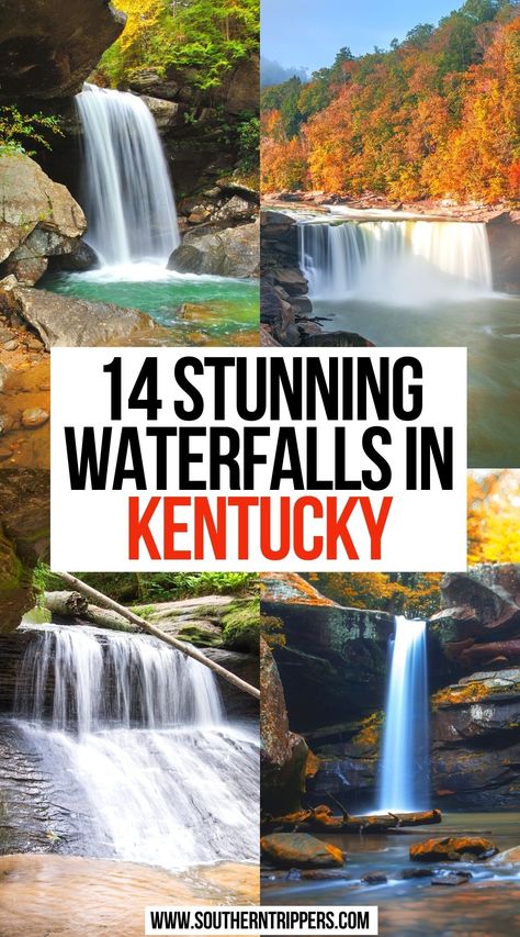 14 Stunning Waterfalls In Kentucky | 14 Gorgeous Waterfalls In Kentucky | best waterfalls in kentucky | kentucky waterfalls | ky waterfalls kentucky | hiking in kentucky waterfalls | cumberland falls kentucky waterfalls | red river gorge kentucky waterfalls | kentucky waterfall road trip | kentucky travel | #kentuckywaterfalls #kentuckytravel Gorge Underground Kentucky, The Kentucky Castle, Hiking In Kentucky, Red River Gorge Kentucky Camping, Places To Go In Kentucky, Cave Run Lake Kentucky, Kentucky And Tennessee Road Trip, Gorge Underground Rogers Kentucky, Kentucky Bucket List