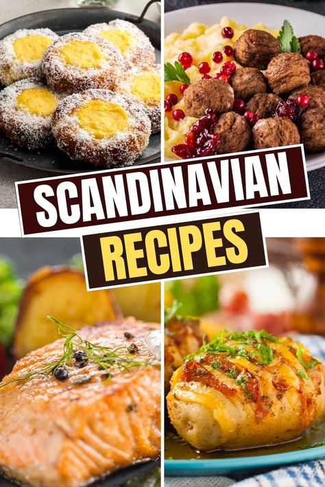 These hearty Scandinavian recipes bring all the unique tastes of Northern Europe right to your kitchen! Enjoy flavorful fish, marinated meats, satisfying stews, and more! Scandinavian Dinner, Norwegian Cuisine, Nordic Diet, Scandinavian Recipes, Viking Food, Nordic Recipe, Dutch Food, Norwegian Food, Scandinavian Food