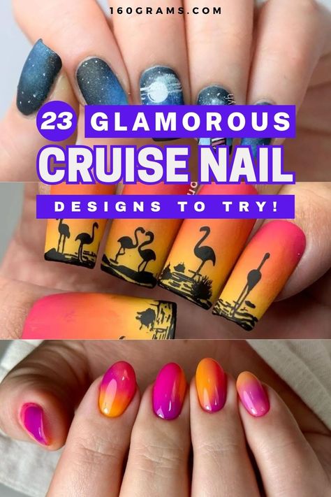 Save this pin for 23 stunning nail designs perfect for your next cruise vacation! Elevate your style with these trendy designs that will make your nails the talk of the ship. #NailArt #CruiseStyle #BonVoyageFashion Nail Design For A Cruise, Cruise Vacation Nails, Caribbean Cruise Nail Ideas, Cute Cruise Nails, Cruise Ship Nails, Cruise Nails Designs, Nails For Cruise Vacations, Cruise Nails Caribbean, Coastal Quilts