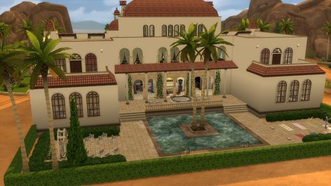 Mod The Sims - Aphrodite's Royal Retreat Victorian Manor, Floating City, Modern Mansion, Pool Cover, Modern City, City House, Aphrodite, Spa Day, Outdoor Pool