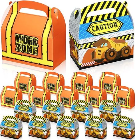 Amazon.com: 20 Pieces Construction Treat Boxes Birthday Party Supplies Construction Truck Party Favor Box Paper Candies Goody Boxes for Boys Girls Construction Theme Birthday Decoration 4.8 x 2.4 x 4.8 Inch : Home & Kitchen Theme Birthday Decoration, Construction Theme Birthday, Truck Party Favors, Dinner Table Centerpieces, Construction Theme Party, Truck Theme, Candy Theme, Construction Theme, Candy Decorations