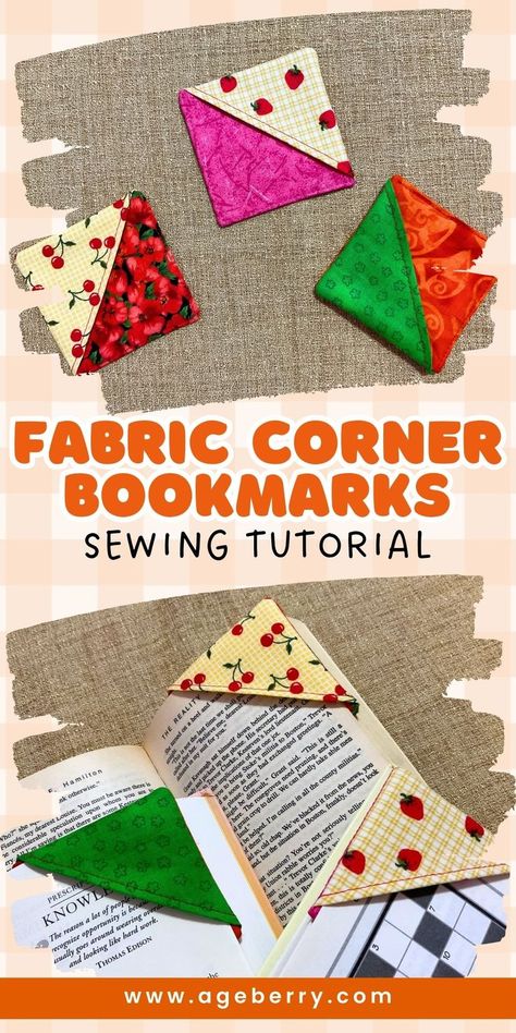 Discover how to transform your leftover fabric into charming and functional bookmarks with our Fabric Corner Bookmarks Tutorial. This easy scrap fabric project is perfect for both beginner and experienced sewers. You’ll learn step-by-step instructions to create unique corner bookmarks that add a personal touch to your reading experience. Ideal for gifts or personal use, these bookmarks can be customized with various fabrics to match any style. Easy Sewing Bookmarks, Bible Corner Bookmarks, Bookmark Sewing Pattern Free, Cloth Corner Bookmarks, Corner Page Bookmarks Diy, Diy Book Corner Bookmark, Page Corner Bookmarks, Book Mark Sewing, Handmade Corner Bookmarks