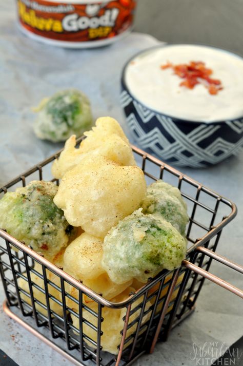 Cauliflower Tempura Recipe, Tempura Cauliflower Recipes, Cauliflower Tempura, Tempura Cauliflower, Cauliflower Popcorn, Suburban Kitchen, Warm Appetizers, Tempura Recipe, Tempura Batter