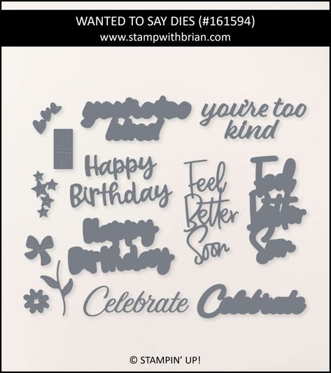 Wanted to Say Dies, Stampin Up! 161594 Stampin Up Wanted To Say, Stampin Up Wanted To Say Dies, Wanted To Say Dies Stampin Up Cards, Wanted To Say Dies, Workshop Projects, Stampin Pretty, Birthday Bouquet, Spring Birthday, Crafts Cards