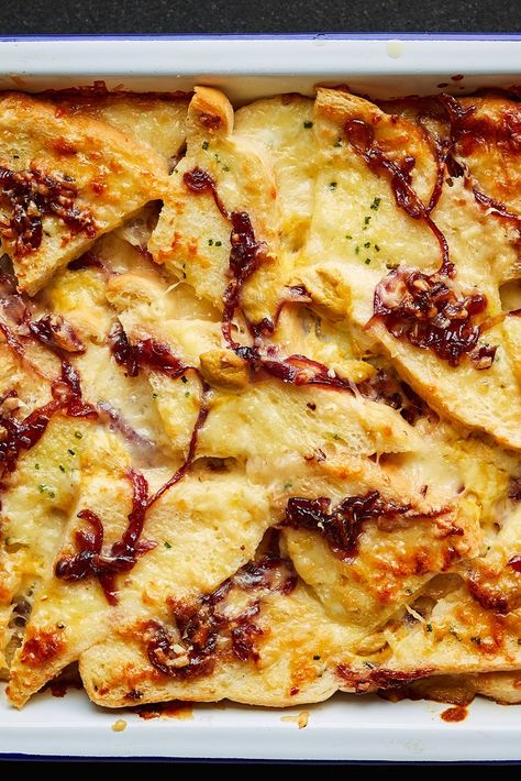 Cheese And Onion Bread, Cupboard Recipes, Bread And Butter Pudding Recipe, Sous Vide Vegetables, Savoury Bread, Savory Bread Puddings, Onion Bread, Butter Pudding, Savory Cheese