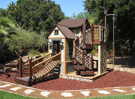 Playhouse plus: my dream playhouse for my kids! need a handy mand do build one! in the d=future! Kids Play Structure, Dream Playhouse, Luxury Playhouses, Play Structures For Kids, Outdoor Play Structures, Ultimate Backyard, Outdoor Play Spaces, Play Structures, Kids Outdoor Play