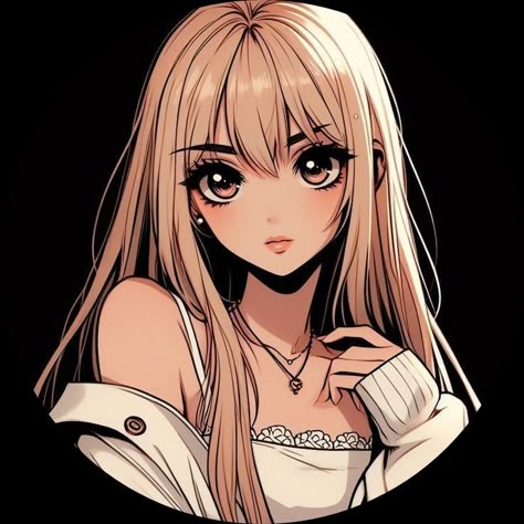 Brown Eyes Drawing, Blonde Hair Warm, Blonde Brown Eyes, Gaming Pfp, Disc Pfp, Anime Vibe, Profile Pic Ideas, Kawaii Icons, Gossip Girl Aesthetic