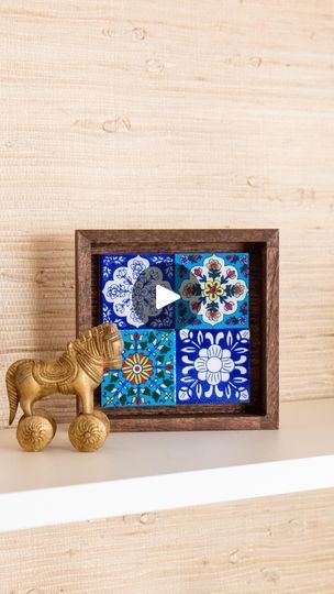 37K views · 1.3K reactions | This is such an easy way to add character and color to a corner or wall. Those small box frames from @michaelsstores are perfect to display 4 of the Jaipur blue pottery tiles available @krishna_homedecor. I used a walnut stain for the frame but could paint it as well. I have more coming with these tiles but couldn’t resist this quick little display. . . . . . . . . . . . #jaipurtiles #tiles #diy | Mitesh | Home & Design | Iqlipse Nova · Savera Pottery Tiles, Tiles Diy, Xmas 2024, Small Tiles, Diy Tile, Blue Pottery, Square Tile, Walnut Stain, The Frame