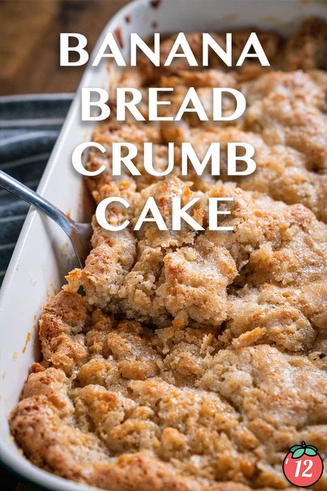 Banana Bread Crumb Cake | 12 Tomatoes Banana Bread Homemade, Banana With Cake Mix Recipes, Banana Angel Food Cake, Cake Mix And Bananas, Butter Banana Bread, Birthday Banana Bread, Banana Breakfast Cake, Bread Banana, Banana Quick Bread