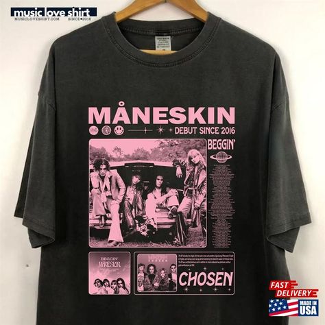 Maneskin T-Shirt Shirt Måneskin Rock Band Sweatshirt Classic Check more at https://musicloveshirt.com/product/maneskin-t-shirt-shirt-måneskin-rock-band-sweatshirt-classic/ Baggy Tshirt, Rockstar Girlfriend, Event Stage, Band Merch, Love Shirt, Rock Band, Family Shirts, Custom Clothes, New Outfits