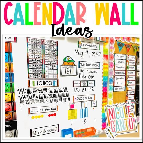 Math Meeting Board 1st Grade, Bathroom Break Management, Class Calendar Display, Daily Focus Board Kindergarten, Second Grade Calendar Wall, Calendar Kindergarten Board, Magnetic Calendar Classroom, Linear Calendar Kindergarten, 2nd Grade Calendar Time