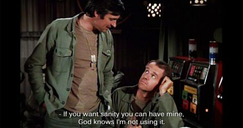 Hawkeye and bj Mash Quotes, Mash 4077, Hogans Heroes, Alan Alda, Tv Show Quotes, Hawkeye, Tv Quotes, Old Tv Shows, Me Tv