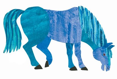 Blue Horse, Blue Horse, What Do You See? Elephant Canvas Art, Zebra Canvas, Painted Horses, Bear Character, Elephant Canvas, Blue Horse, Eric Carle, Horse Print, Horse Painting