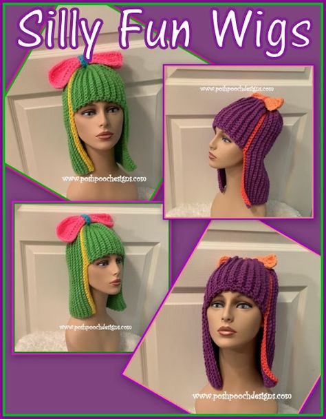 Crochet Wig Pattern, Fun Wigs, Crochet Wigs, Halloween Costume Patterns, Yarn Wig, Sc Crochet, Crochet Costumes, Crochet Wig, Wig Hat