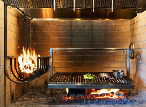 Parilla Grill, Hearth Kitchen, Parrilla Interior, Fireplace Cooking, Argentine Grill, Wood Fired Cooking, Wood Grill, Bbq Grill Design, Outdoor Bbq Kitchen