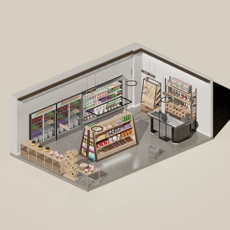 3D Model Mini Market PNG - Toffu Co 3d Shop Design, Bloxburg Store Ideas, Interior Design Portfolio Layout, Shopping Clipart, Drawing Designs, Mini Market, 3d Interior Design, Portfolio Design Layout, Store Layout