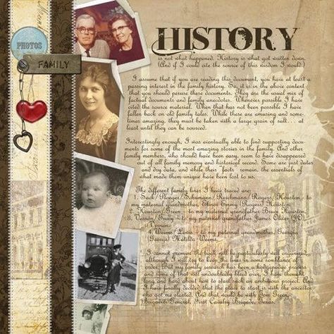 Family History Book Layout, Heritage Scrapbooking Layouts, Ancestry Scrapbooking, Heritage Scrapbook Pages, Family History Projects, Genealogy Scrapbooking, Family History Book, Heritage Scrapbooking, Genealogy Book