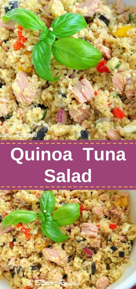 Quinoa Tuna Salad by 2sistersrecipes.com Quinoa Tuna Salad Recipes, Tuna And Quinoa Salad, Tuna And Quinoa, Tuna Quinoa, Tuna Quinoa Salad, Tuna And Quinoa Recipes, Quinoa Tuna Salad, What Is Healthy Food, Healthy Foods To Make