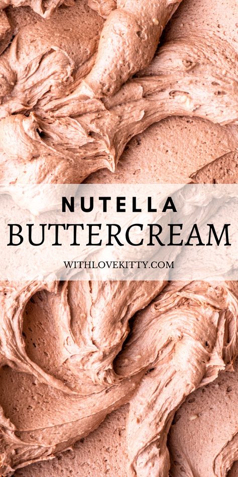 This fluffy Nutella Buttercream recipe is made from 5 ingredients – powdered sugar, cocoa powder, unsalted butter, Nutella, and cream. It is super simple to make and can be used on your favorite cake or cupcake recipes. Buttercream Frosting Recipe Easy, Kitty Recipes, Nutella Icing, Nutella Buttercream Frosting, Perfect Cupcake Recipe, Homemade Cupcake Recipes, Crumble Cookie Recipe, Nutella Frosting, Chocolate Cake From Scratch