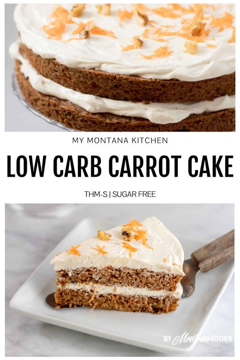 How to Make the Best Low Carb Carrot Cake (Keto, Sugar Free, Gluten Free) Dense Cake, Keto Carrot Cake, Low Carb Carrot Cake, Sugar Free Carrot Cake, Dolce Poche Calorie, Cinnamon Cream Cheese, Carrot Cake Muffins, Carrot Cake Cookies, Thm Desserts