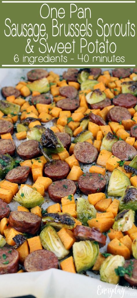 Brussel Sprouts Sausage, Sausage And Brussel Sprouts Skillet, Sausage Brussel Sprouts Sweet Potato, Kielbasa And Brussel Sprouts Recipes, Brussel Sprout And Sausage Recipes, Brussels Sprouts Sweet Potato, Sausage Brussel Sprouts Sheet Pan, Sweet Potato And Sausage Recipes, Sausage And Sweet Potato Recipes