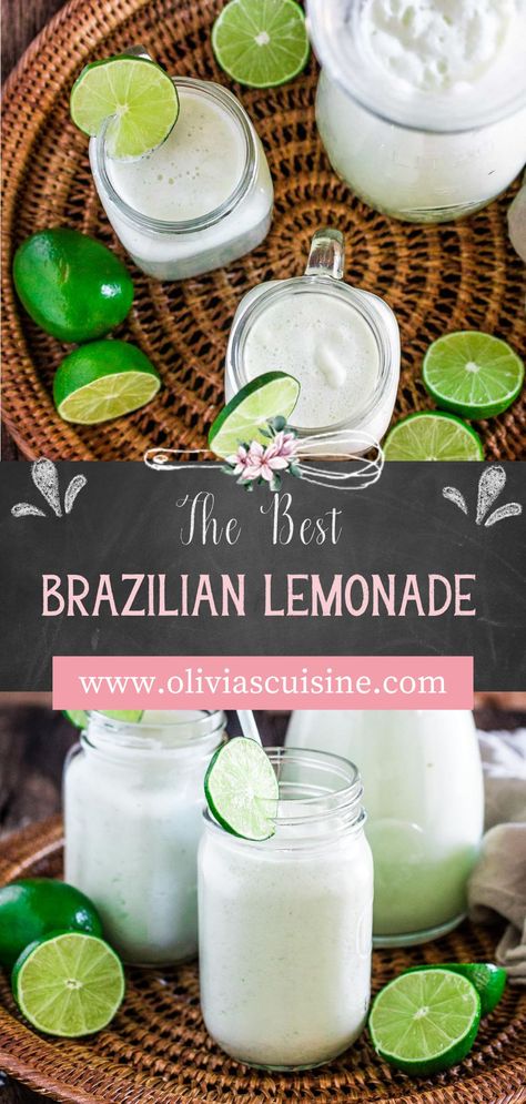 Brazilian Lemonade Without Condensed Milk, Brazil Lemonade Condensed Milk, Lemonade Restaurant Recipes, Watermelon Condensed Milk, Coconut Lemonade Recipes, Puerto Rican Lemonade, Brazilian Lemonade Video, Italian Lemonade Recipe, Special Lemonade Recipe