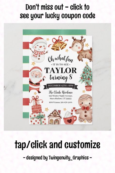 Chritsmas Tree, Christmas Open House Invitations, Christmas Birthday Invitations, Tree Gifts, Holiday Cookie Exchange, Christmas Birthday Party, Christmas Party Invitation, Watercolor Birthday, July Birthday