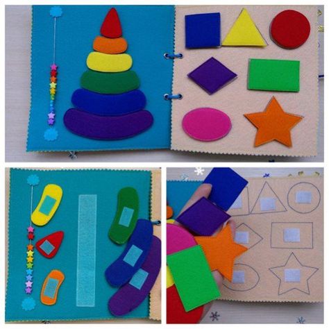 1 Velcro Activities, Diy Busy Books, Baby Books Diy, Diy Quiet Books, Baby Quiet Book, Quiet Book Patterns, Bags Ideas, Felt Books, Toddler Development