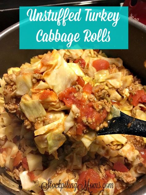 This Unstuffed Turkey Cabbage Rolls recipe is healthy, clean eating and delicious! Unstuffed Turkey Recipe, Turkey Cabbage Rolls, Turkey Cabbage, Unstuffed Cabbage Rolls, Healthy Turkey Recipes, Unstuffed Cabbage, Cabbage Rolls Recipe, Cabbage Casserole, Healthy Turkey