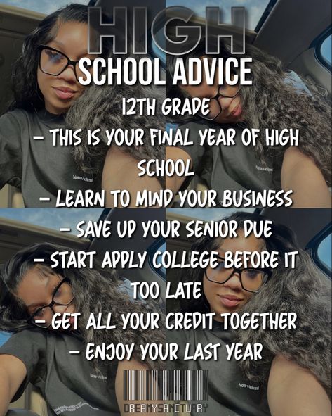 Freshman Advice, School Advice, High School Advice, Learn From Your Mistakes, Instagram Board, 10th Grade, 12th Grade, Freshman Year, School Hacks