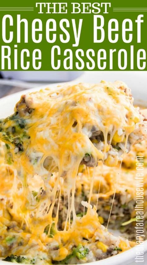 Beef Rice Casserole, Hamburger Rice Casserole, Beef And Rice Casserole, Ground Beef And Broccoli, Beef Rice, Rice Casserole Recipes, Beef Casserole Recipes, Ground Beef Casserole, Beef And Rice