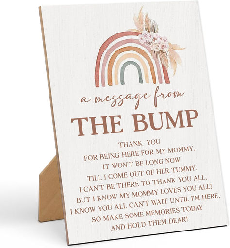 Baby Shower Games a Message from The Bump Baby Shower Game Sign-8×11 Inches, Bohemian Rainbow Wooden Game Sign, Gender Neutral Tabletop Decor for Gender Reveal Party, Baby Shower Decoration-LA5#ad #babyshower #boho #bohorainbow Rainbow Gender Reveal Party, Message From The Bump, Boho Gender Reveal, Gender Guessing, Gender Reveal Signs, Mommy Loves You, Bohemian Rainbow, Gender Reveal Party Decorations, Baby Gender Reveal Party