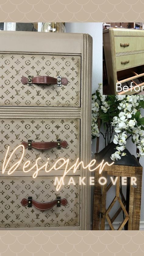 Waterfall Dresser Makeover Before After, Waterfall Dresser Makeover Vintage, Painted Waterfall Dresser, Waterfall Furniture Makeover, Waterfall Dresser Makeover, Art Deco Waterfall Dresser, Pnw Home, Waterfall Furniture, Waterfall Dresser