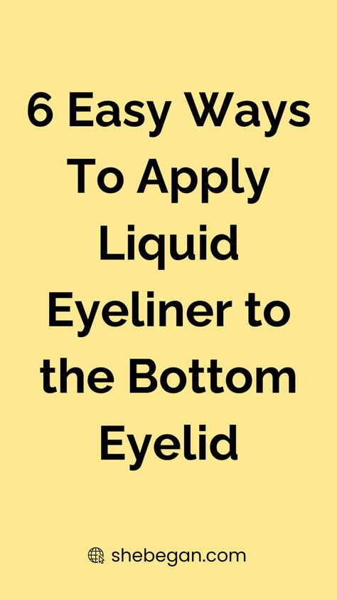 The eyeliner is the most important part of your eye makeup. It can make or break your look, so it’s important to get it right. But sometimes, it’s hard to get that perfect line.

I’ll explain to you how to apply liquid eyeliner to the bottom eyelid. Eyeliner on the bottom lid is not as common as on the top lid but it can be done if you follow a few simple steps. Eyelid Eyeliner, Types Of Eyeliner, Apply Liquid Eyeliner, Perfect Eyeliner, Online Tutorials, Hard To Get, Liquid Eyeliner, From Home, Eyeliner