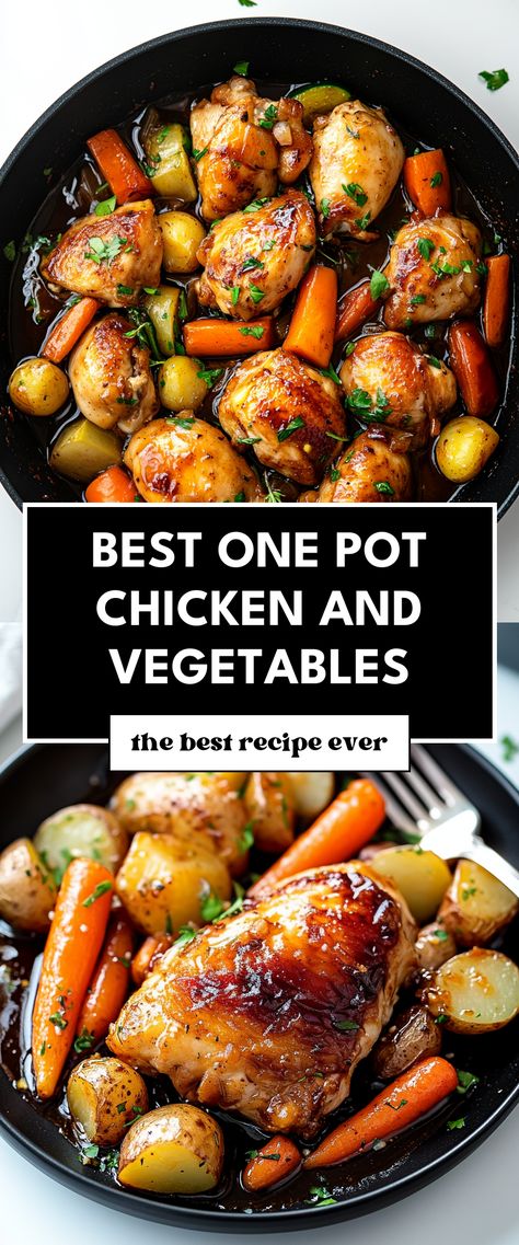 Image for Best One Pot Chicken and Vegetables Healthy Chicken Vegetable Recipes, Vegetable One Pot Meals, Healthy Chicken Recipe, One Pot Chicken Recipes, Healthy One Pot Meals, Pot Recipes Healthy, Chicken Vegetable, One Pot Chicken, One Pot Dinner