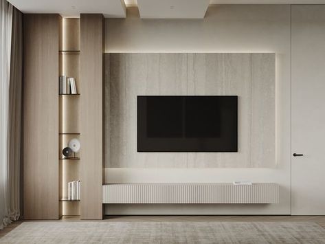 Bedroom Tv Wall, Desain Pantry, Modern Tv Wall, Tv Room Design, Living Room Design Inspiration, Tv In Bedroom, Tv Wall Design, Living Room Design Decor, Home Design Living Room